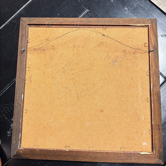 Vintage Owl Art on Orange Background - Picture 2 of 2